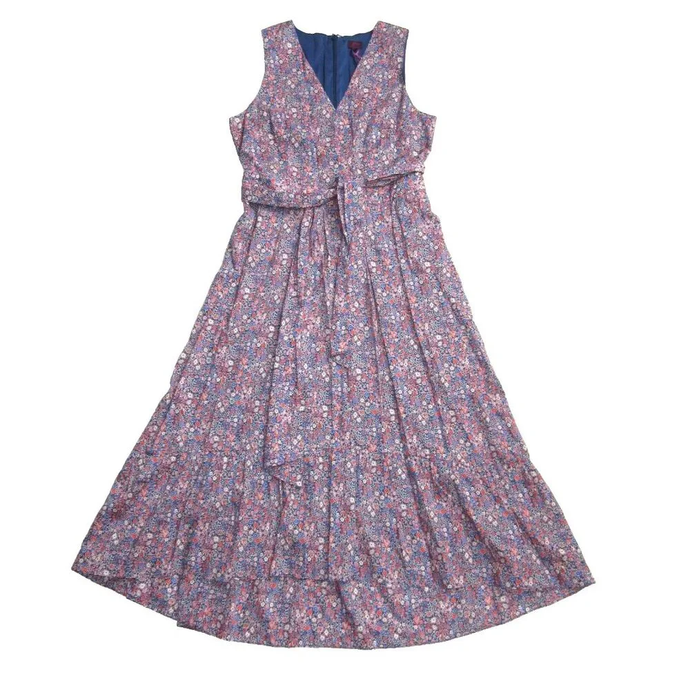 NWT J.Crew Liberty Kayoko in Deep Blue Floral Sleeveless Faux Wrap Dress 4